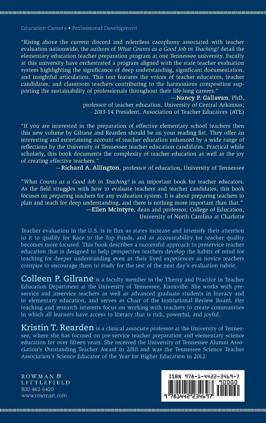 Rückseite: 9781442234697 | What Counts as a Good Job in Teaching? | Colleen Gilrane (u. a.)