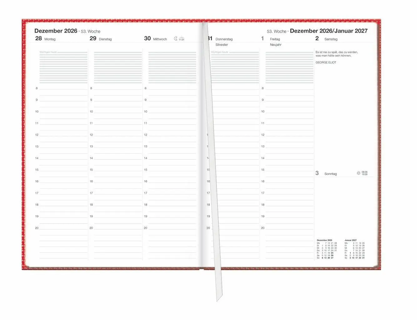 Bild: 9783756414697 | Terminer A5, Struktur rot 2027 | Heye | Buch | Bürokalender Heye