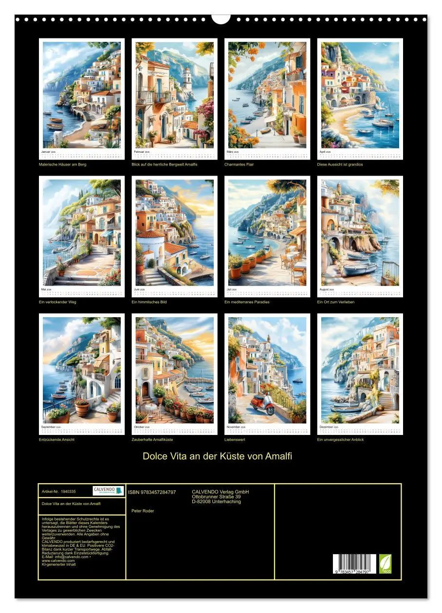 Bild: 9783457284797 | Dolce Vita an der Küste von Amalfi (Wandkalender 2026 DIN A2 hoch),...