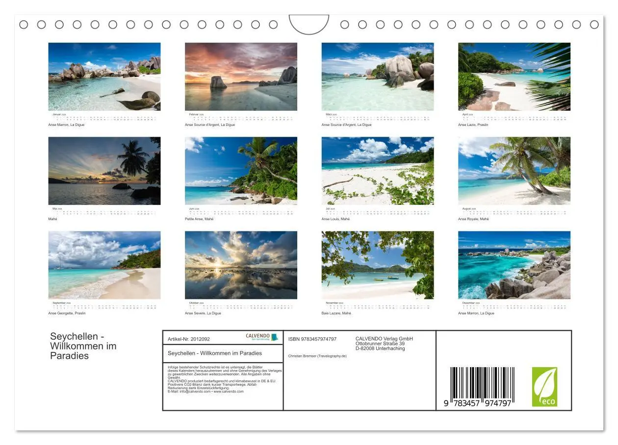 Bild: 9783457974797 | Seychellen - Willkommen im Paradies (Wandkalender 2026 DIN A4...
