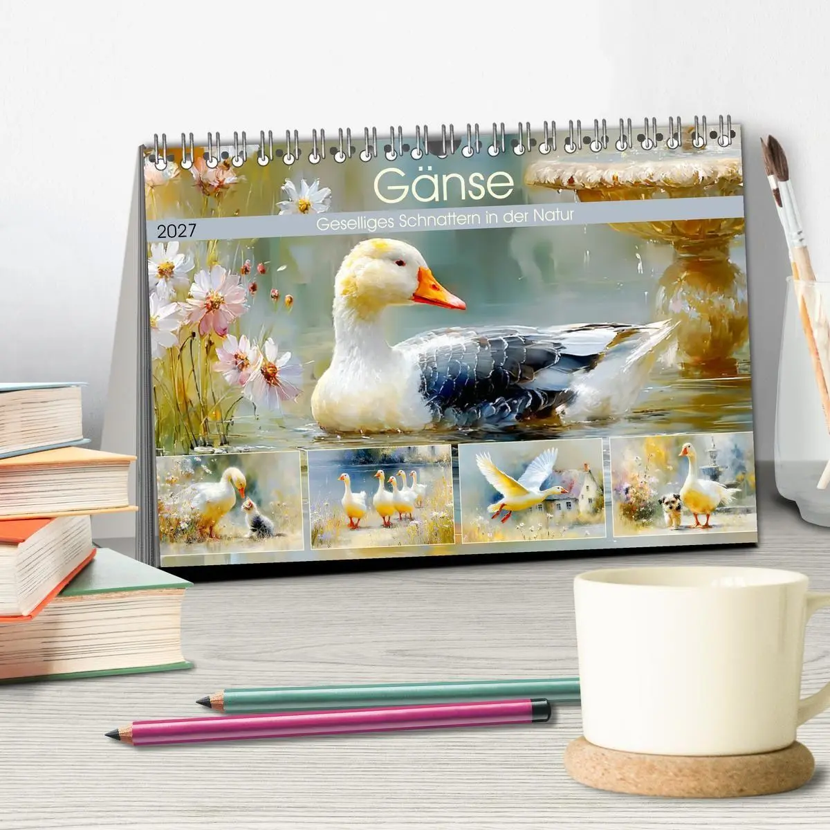 Bild: 9783516824797 | Gänse. Geselliges Schnattern in der Natur (Tischkalender 2027 DIN...