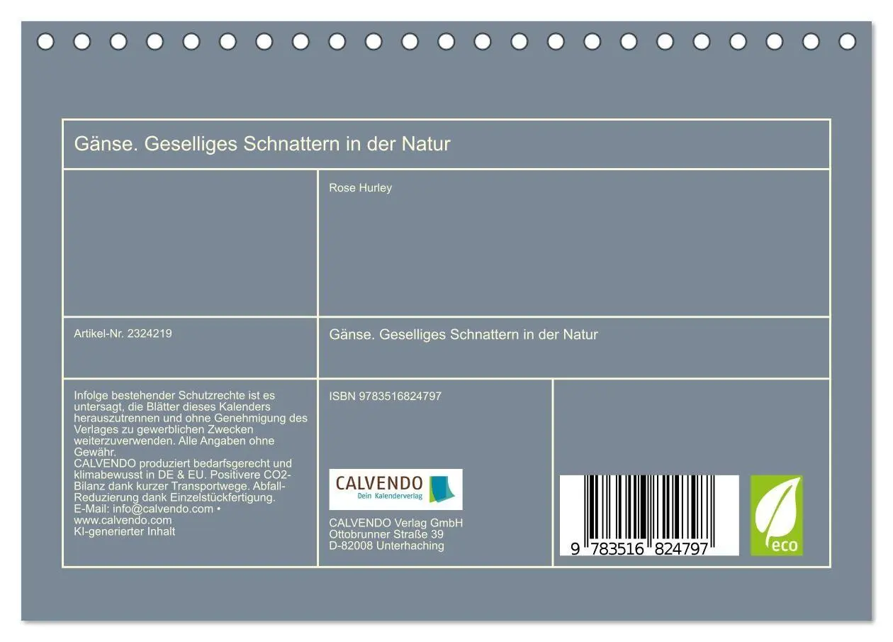 Bild: 9783516824797 | Gänse. Geselliges Schnattern in der Natur (Tischkalender 2027 DIN...