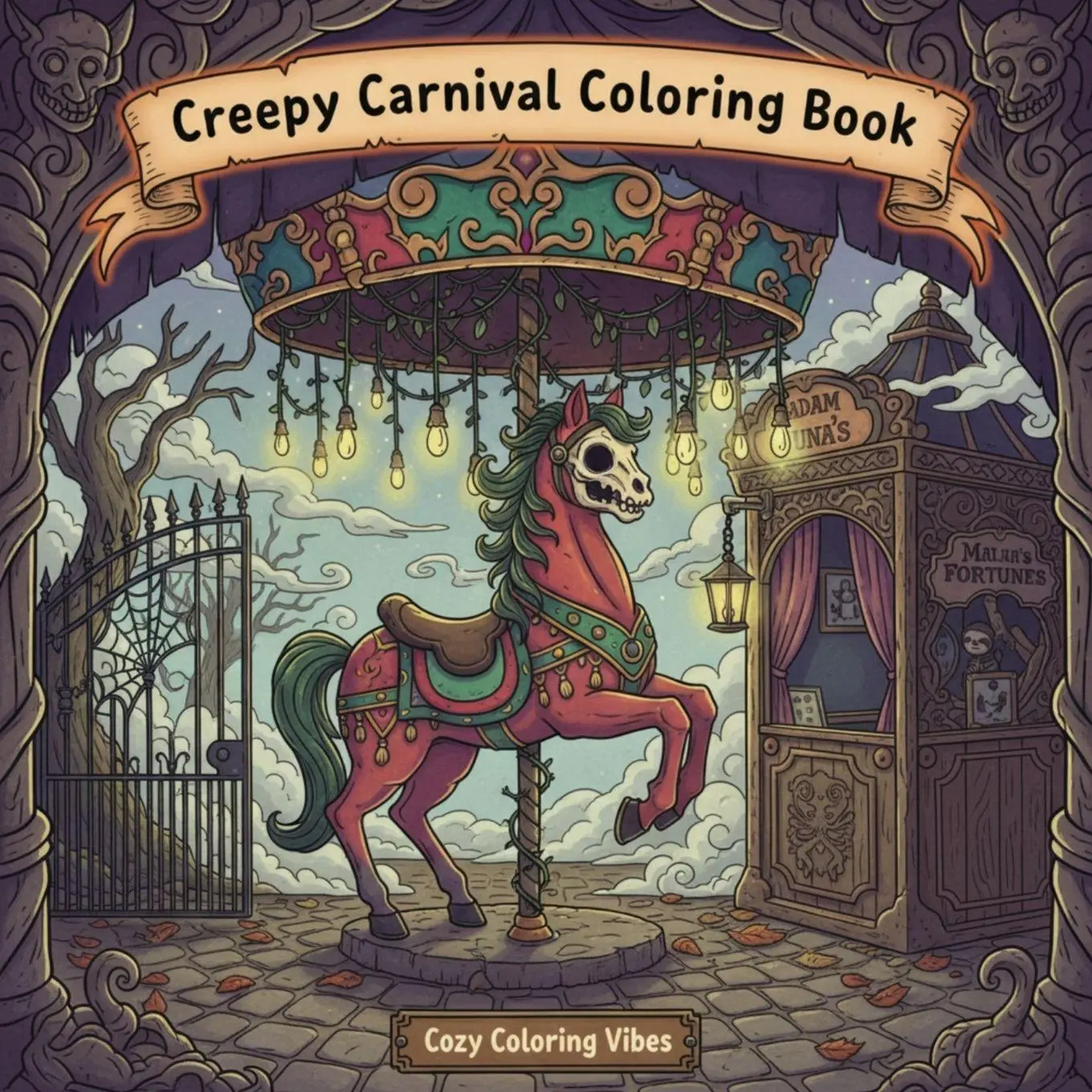 Cover: 9781965964897 | Creepy Carnival Coloring Book | Cozy Coloring Vibes | Taschenbuch
