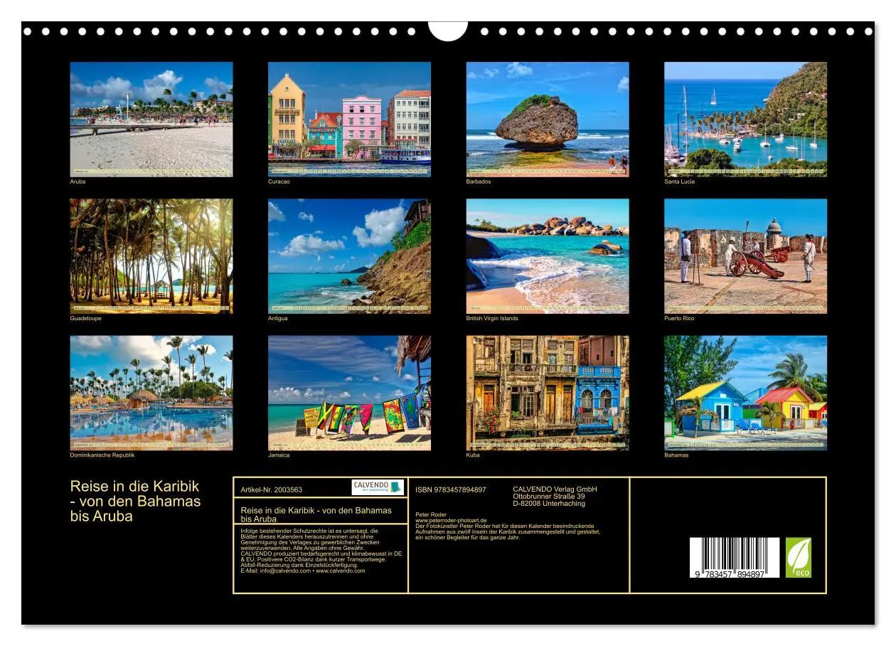 Bild: 9783457894897 | Reise in die Karibik - von den Bahamas bis Aruba (Wandkalender 2026...