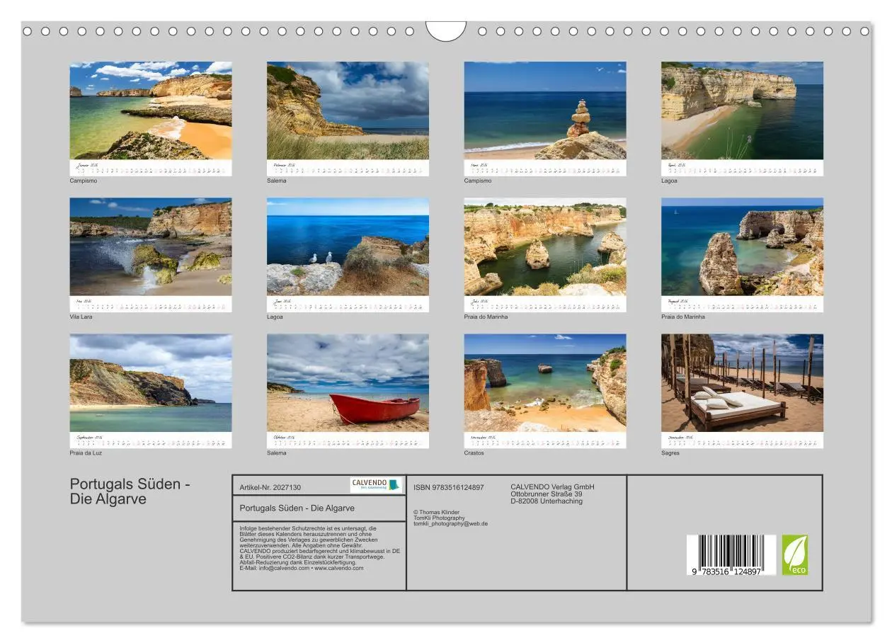 Bild: 9783516124897 | Portugals Süden - Die Algarve (Wandkalender 2026 DIN A3 quer),...
