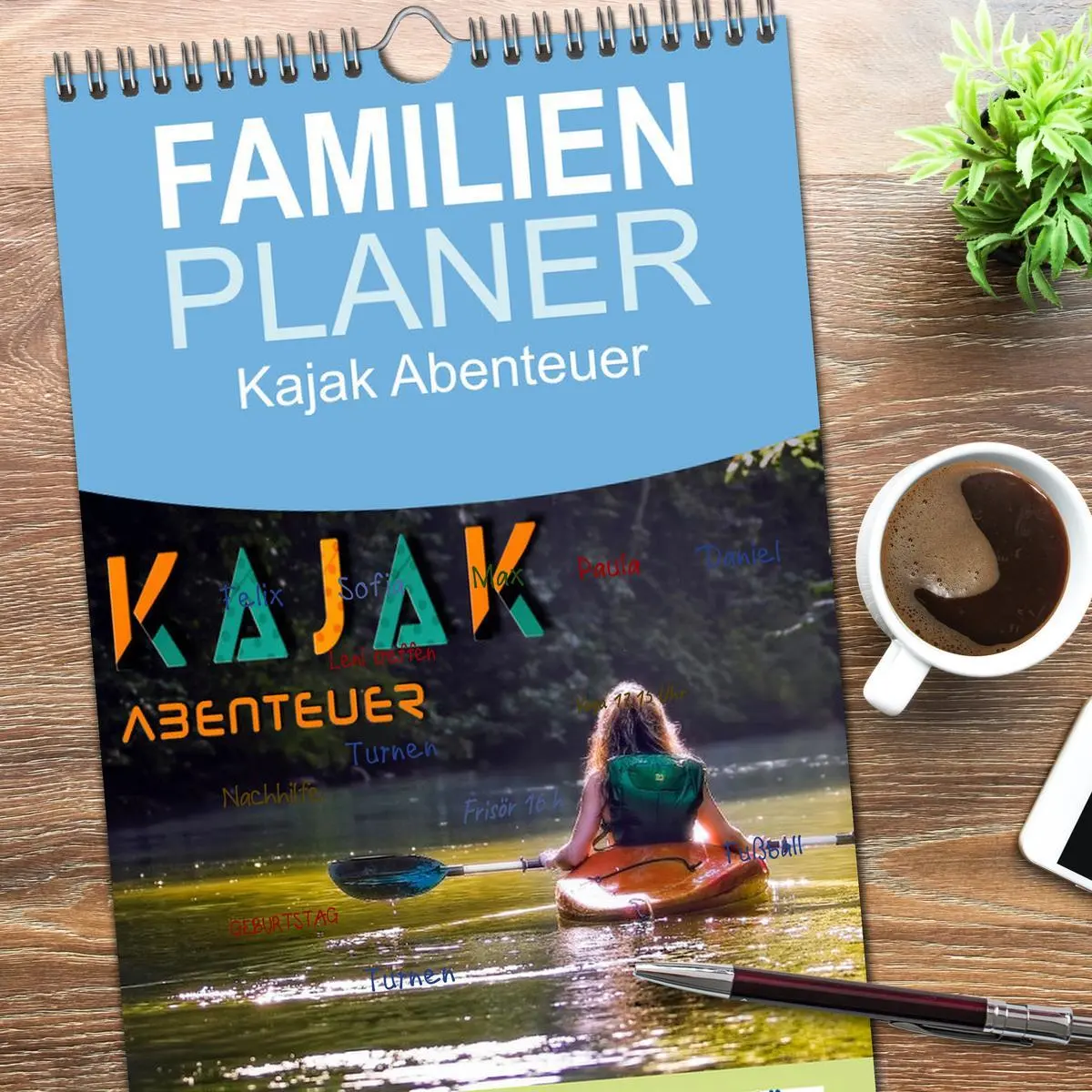 Bild: 9783516504897 | Familienplaner 2026 - Kajak Abenteuer mit 5 Spalten (Wandkalender,...