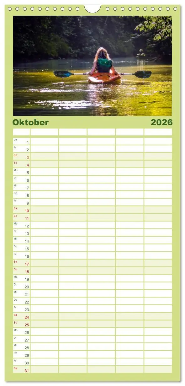Bild: 9783516504897 | Familienplaner 2026 - Kajak Abenteuer mit 5 Spalten (Wandkalender,...