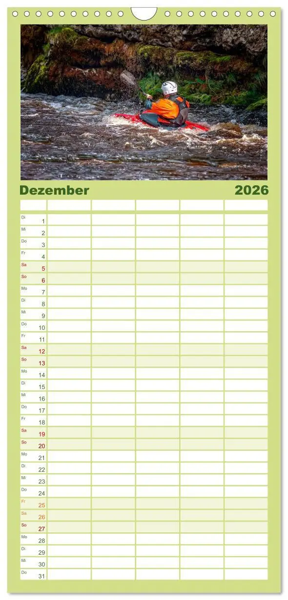 Bild: 9783516504897 | Familienplaner 2026 - Kajak Abenteuer mit 5 Spalten (Wandkalender,...