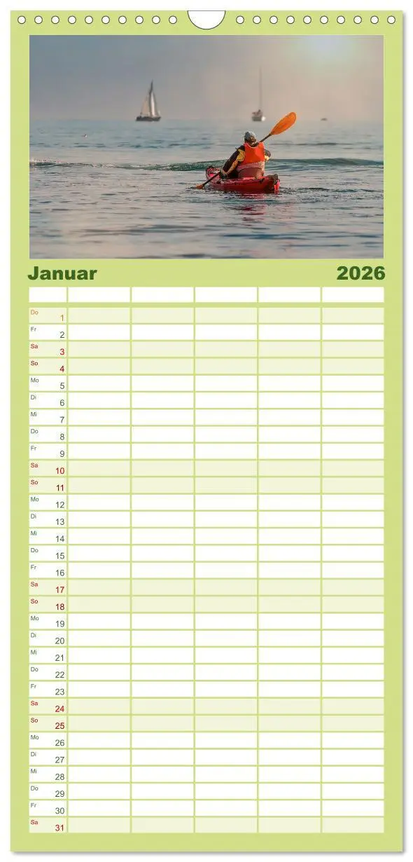 Bild: 9783516504897 | Familienplaner 2026 - Kajak Abenteuer mit 5 Spalten (Wandkalender,...