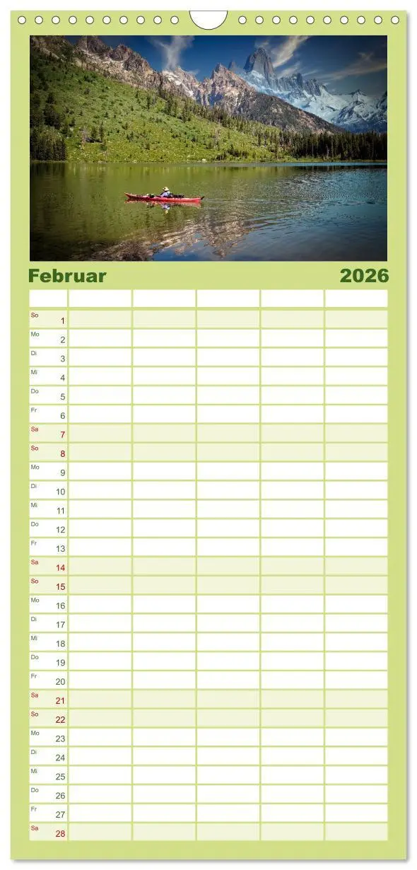Bild: 9783516504897 | Familienplaner 2026 - Kajak Abenteuer mit 5 Spalten (Wandkalender,...