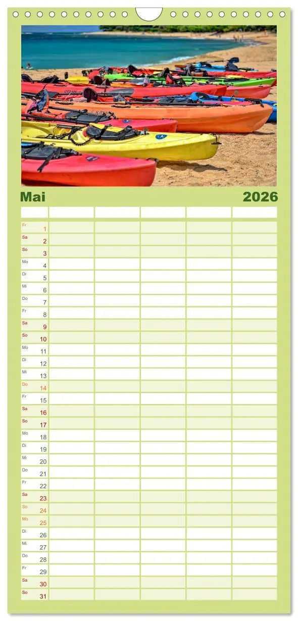 Bild: 9783516504897 | Familienplaner 2026 - Kajak Abenteuer mit 5 Spalten (Wandkalender,...