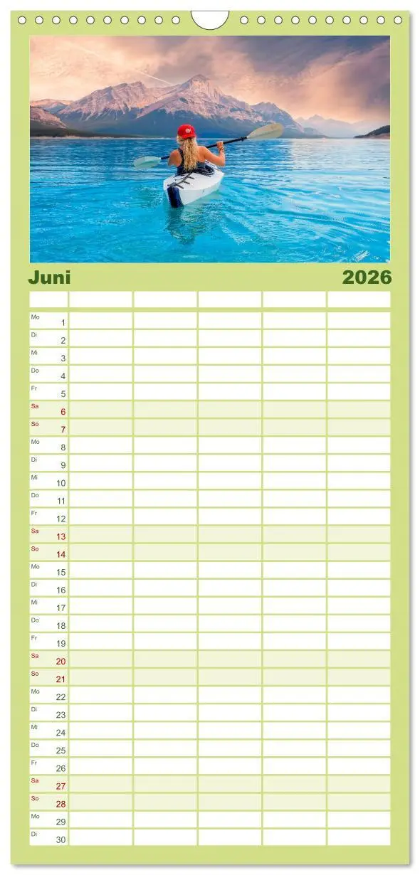 Bild: 9783516504897 | Familienplaner 2026 - Kajak Abenteuer mit 5 Spalten (Wandkalender,...