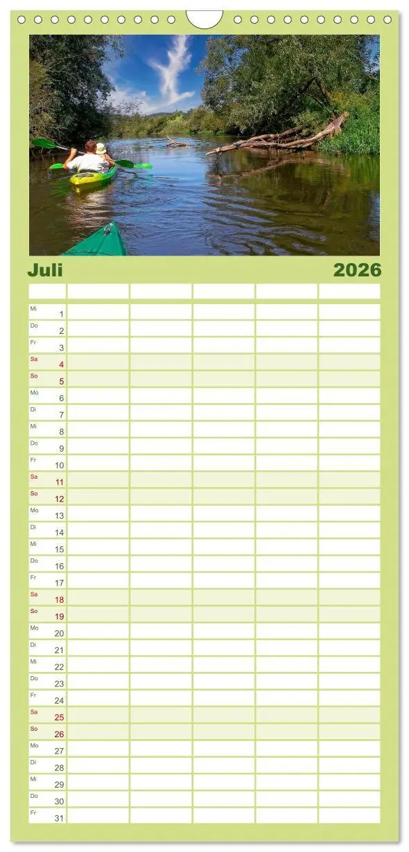 Bild: 9783516504897 | Familienplaner 2026 - Kajak Abenteuer mit 5 Spalten (Wandkalender,...