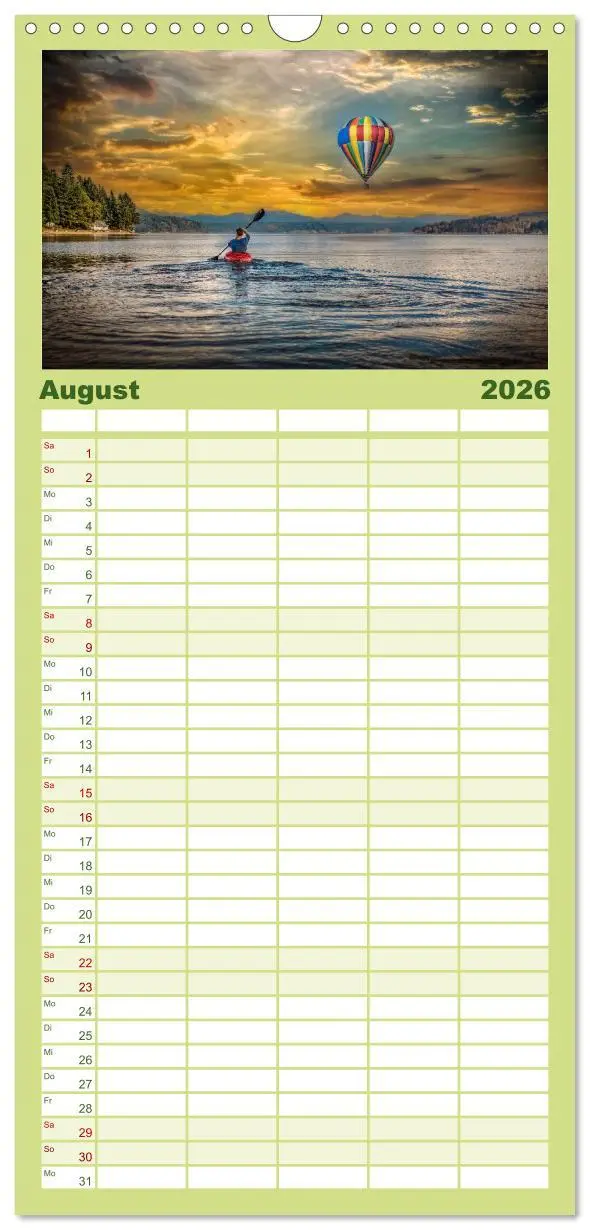 Bild: 9783516504897 | Familienplaner 2026 - Kajak Abenteuer mit 5 Spalten (Wandkalender,...