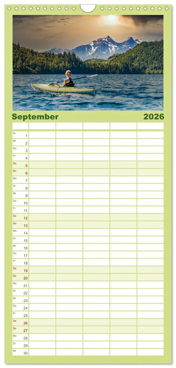 Bild: 9783516504897 | Familienplaner 2026 - Kajak Abenteuer mit 5 Spalten (Wandkalender,...