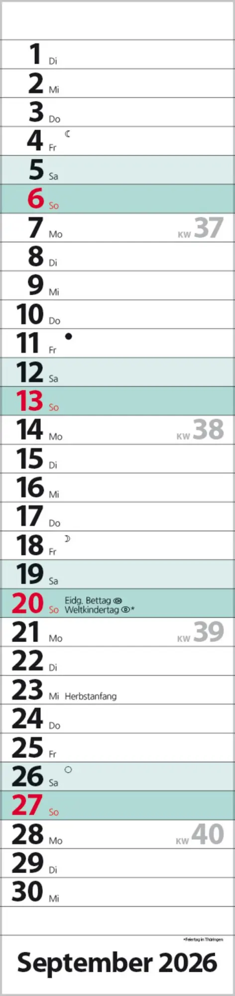 Bild: 9783731884897 | Streifenplaner Compact Türkis 2026 | Verlag Korsch | Kalender | 13 S.