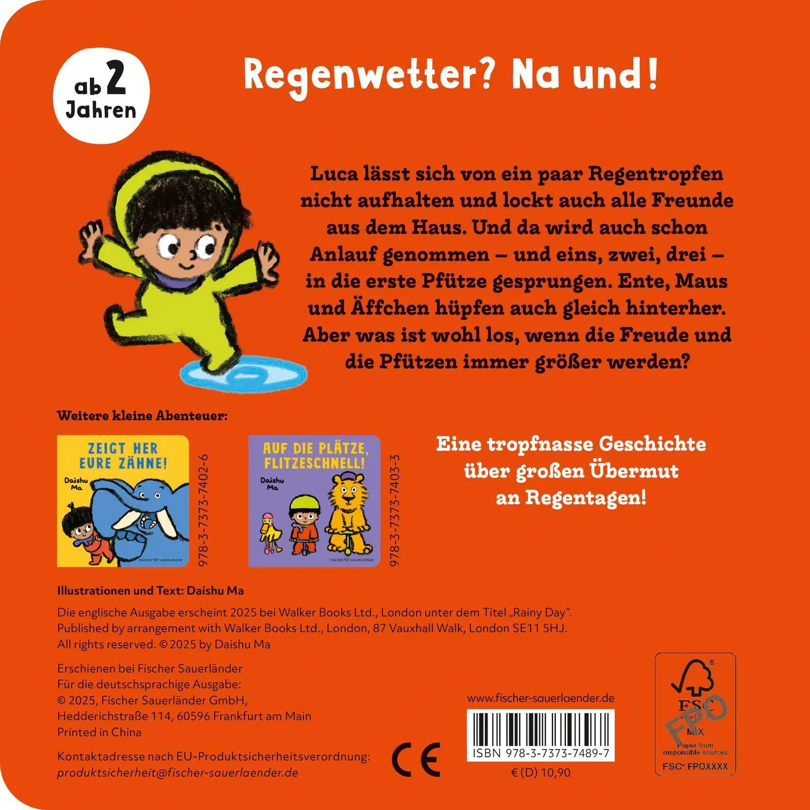 Rückseite: 9783737374897 | Plitsch, platsch, pfützennass! | Fischer Sauerländer Verlag | Buch
