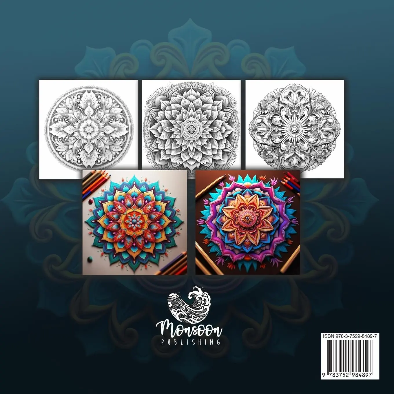 Rückseite: 9783752984897 | 3D Mandalas Coloring Book for Adults | Monsoon Publishing | Buch