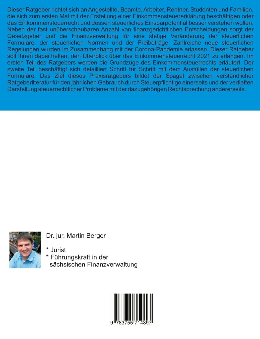 Rückseite: 9783755714897 | Die Steuererklärung 2022 für das Jahr 2021 | Martin Berger | Buch
