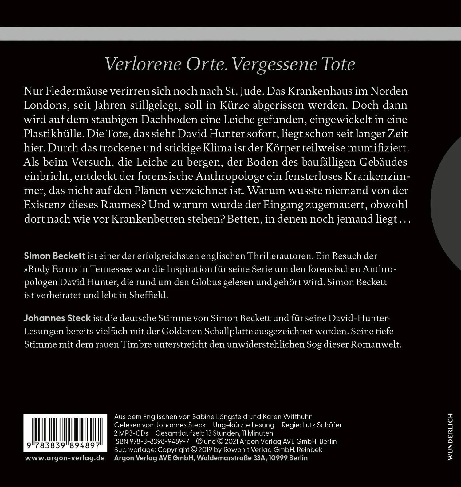 Rückseite: 9783839894897 | Die ewigen Toten | Simon Beckett | MP3 | David Hunter | Deutsch | 2021