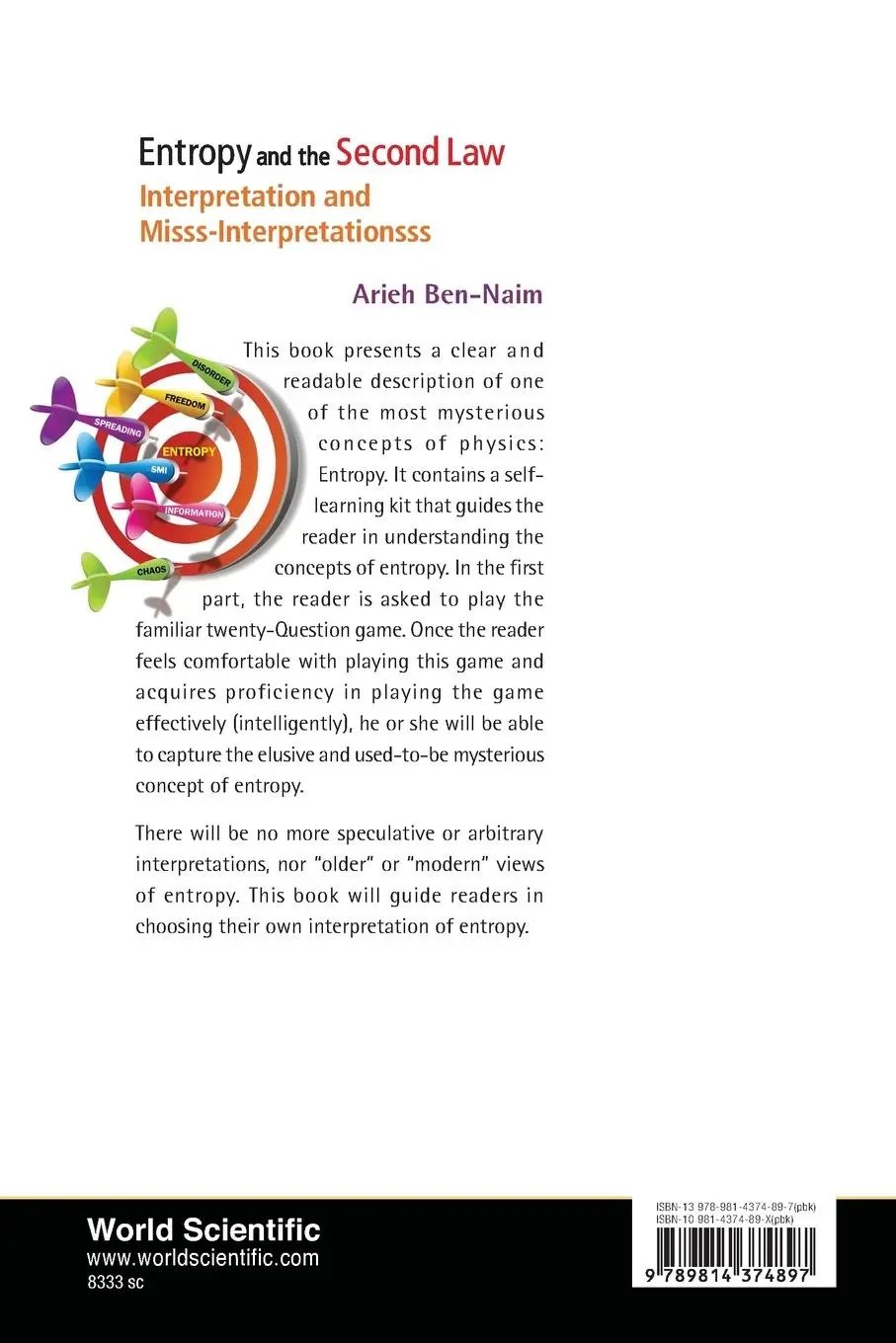Rückseite: 9789814374897 | ENTROPY AND THE SECOND LAW | Arieh Ben-Naim | Taschenbuch | Englisch
