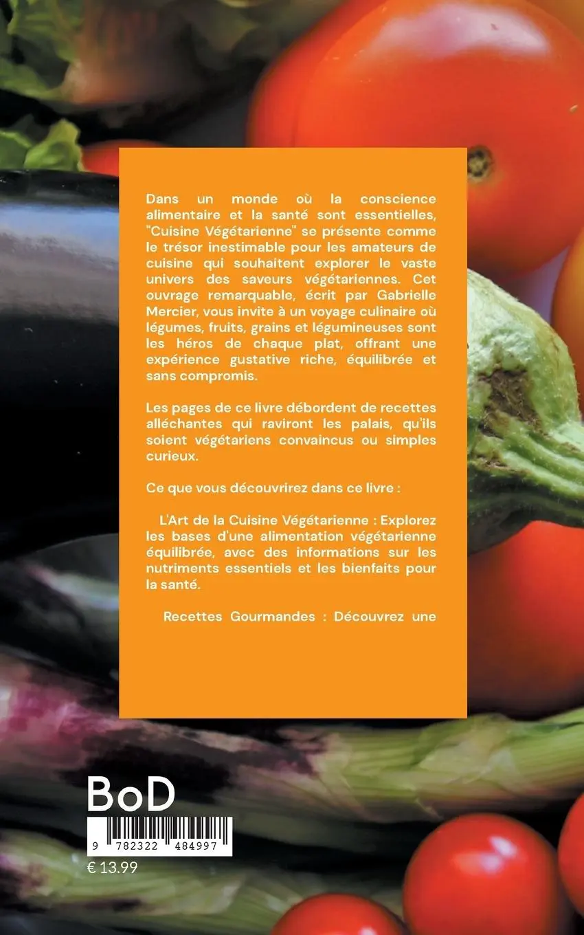 Rückseite: 9782322484997 | Cuisine Végétarienne | Gabrielle Mercier | Taschenbuch | Französisch