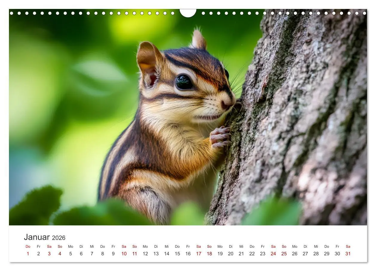 Bild: 9783516284997 | Backen voll - Ein Jahr mit Streifenhörnchen (Wandkalender 2026 DIN...