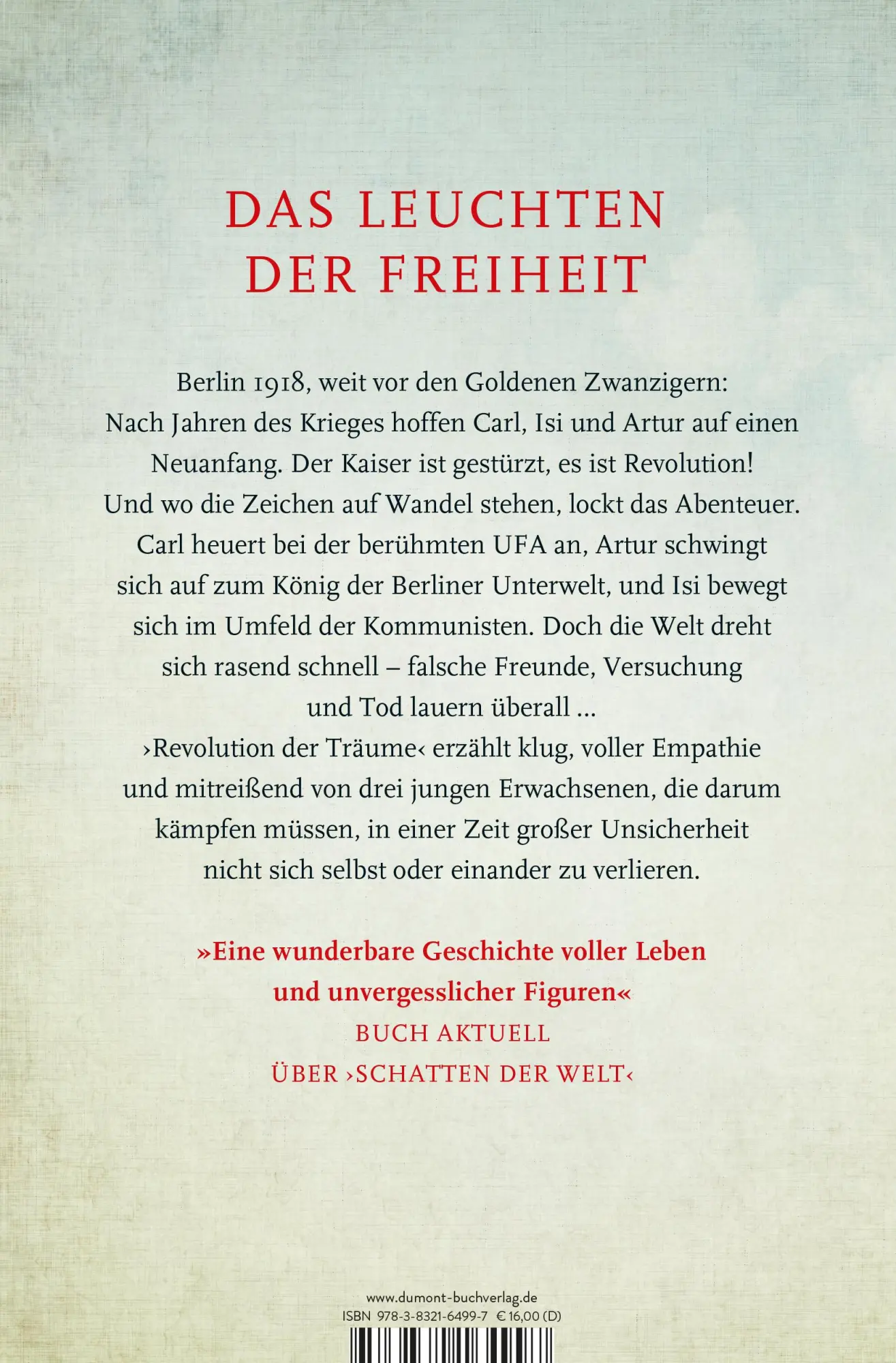 Rückseite: 9783832164997 | Revolution der Träume | Roman | Andreas Izquierdo | Taschenbuch | 2021