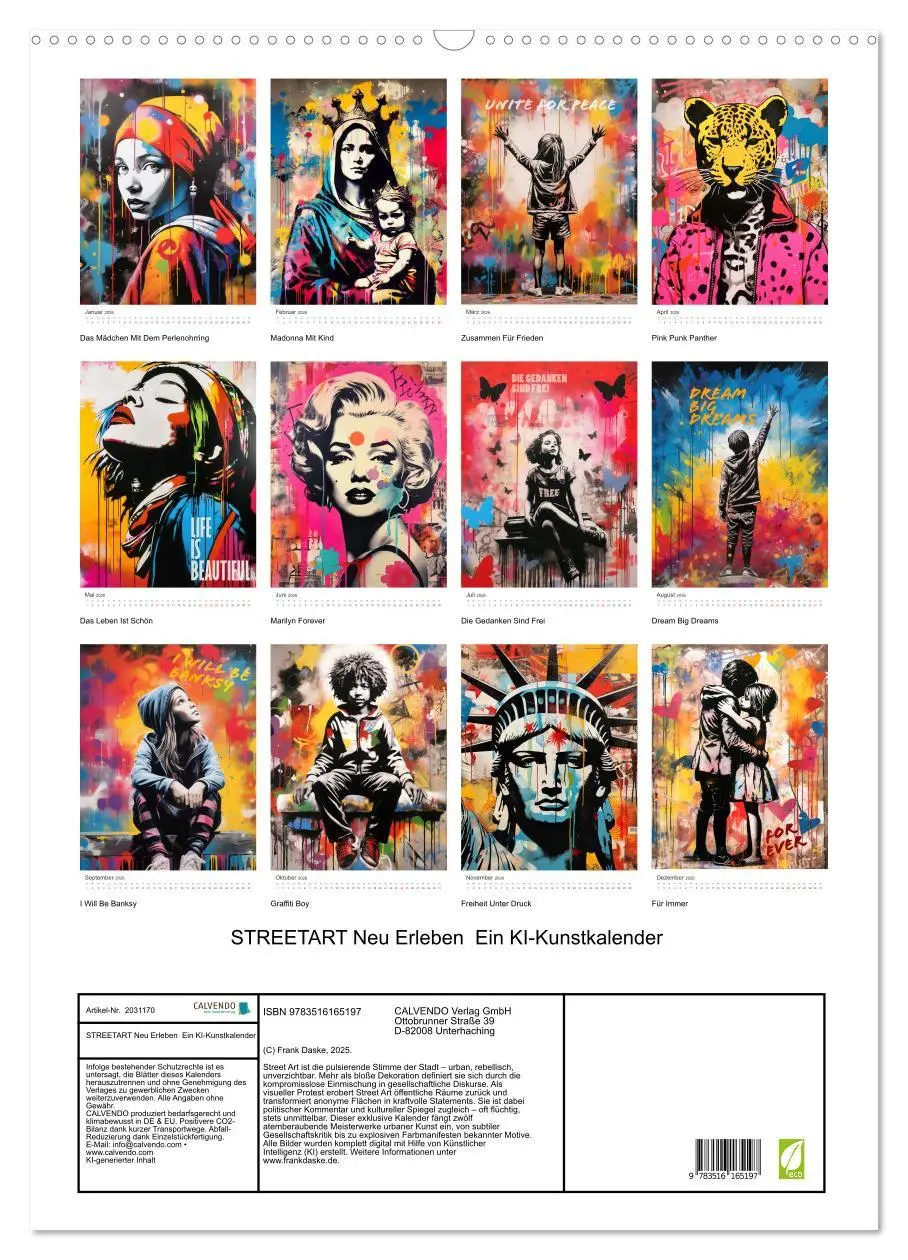Bild: 9783516165197 | STREETART Neu Erleben Ein KI-Kunstkalender (Wandkalender 2026 DIN...