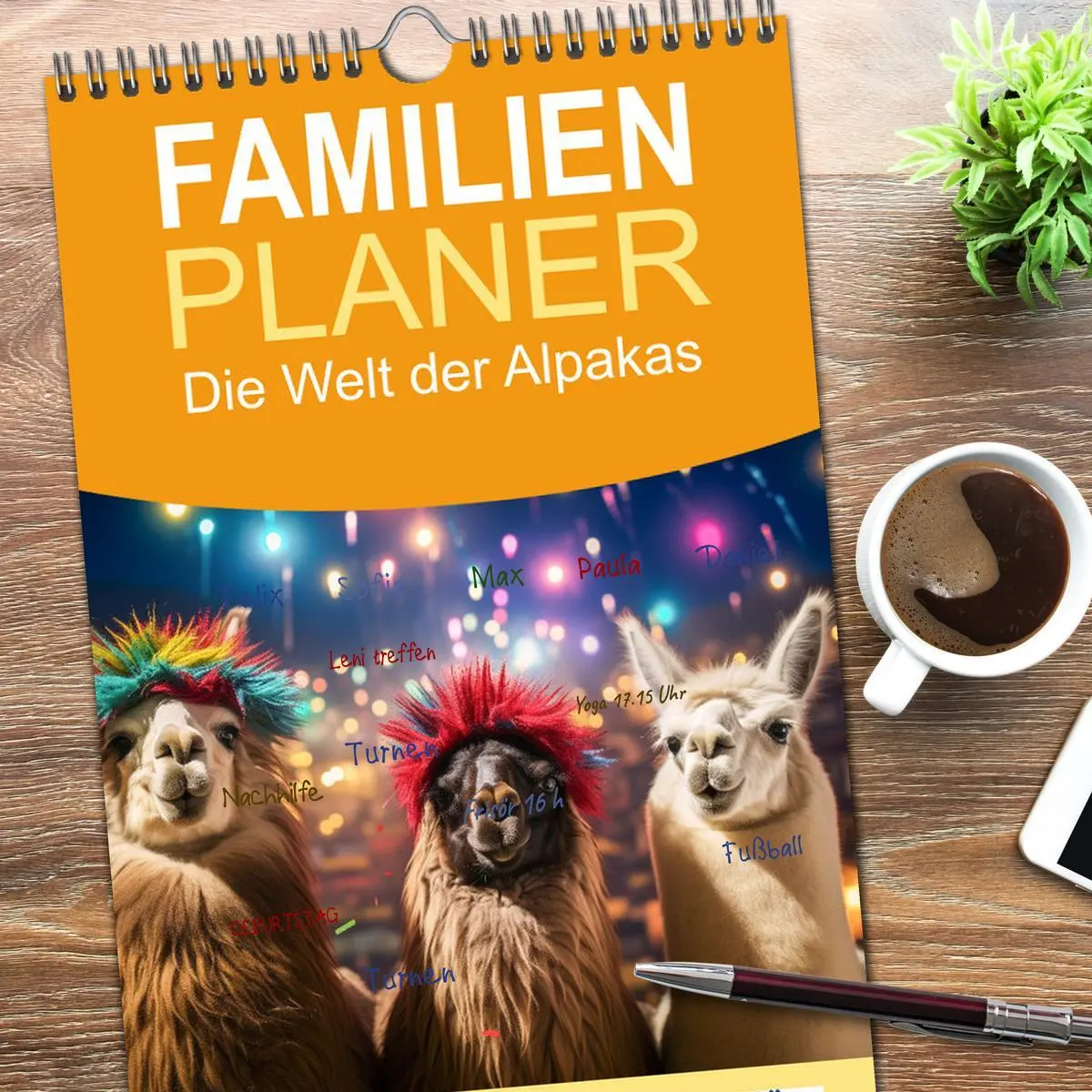Bild: 9783516615197 | Familienplaner 2026 - Die Welt der Alpakas mit 5 Spalten...