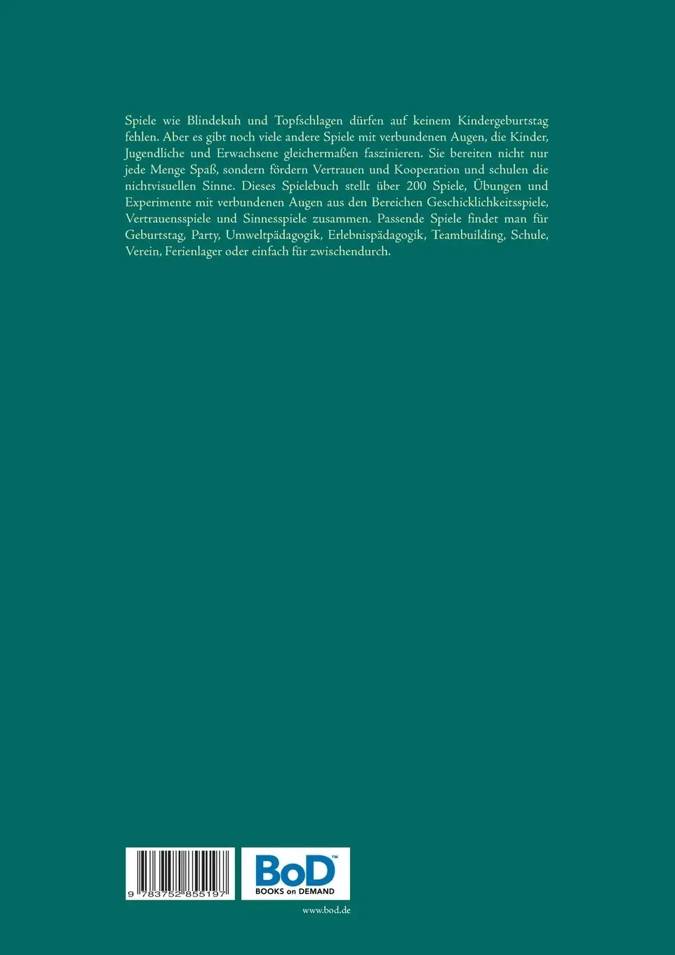 Rückseite: 9783752855197 | Spiele mit verbundenen Augen | Kai Hausmann | Taschenbuch | Paperback