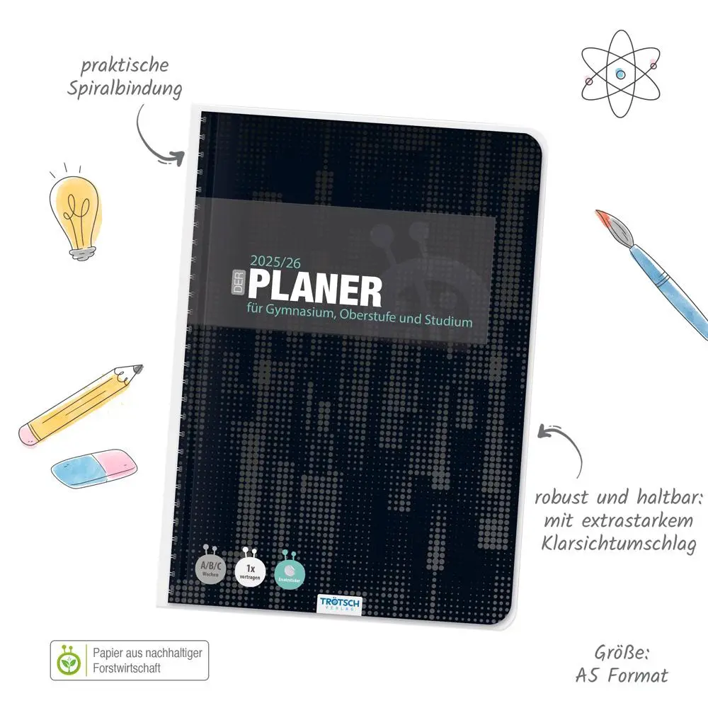 Bild: 9783988025197 | Trötsch Gymnasialplaner Dark 25/26 | Trötsch Verlag | Kalender