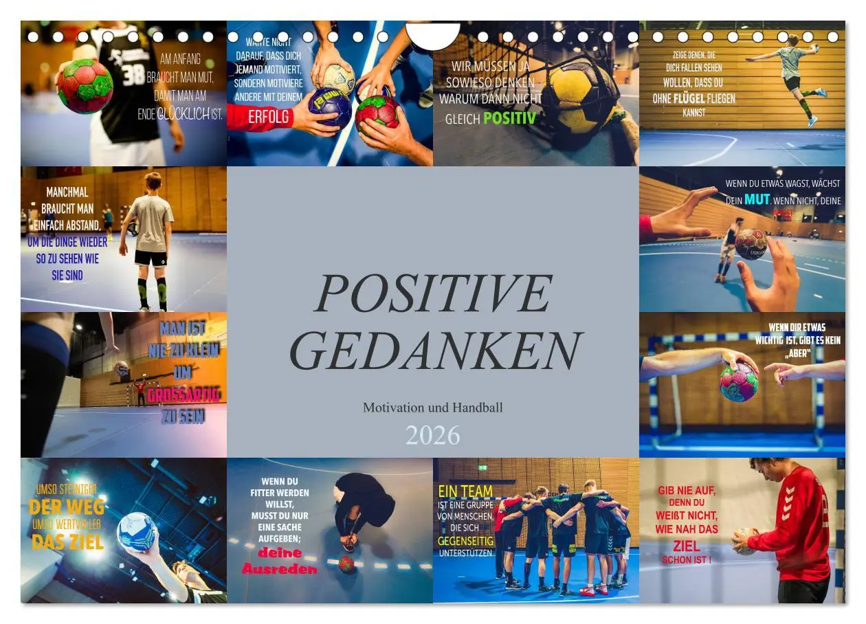 Cover: 9783457685297 | Positive Gedanken - Motivation und Handball (Wandkalender 2026 DIN...