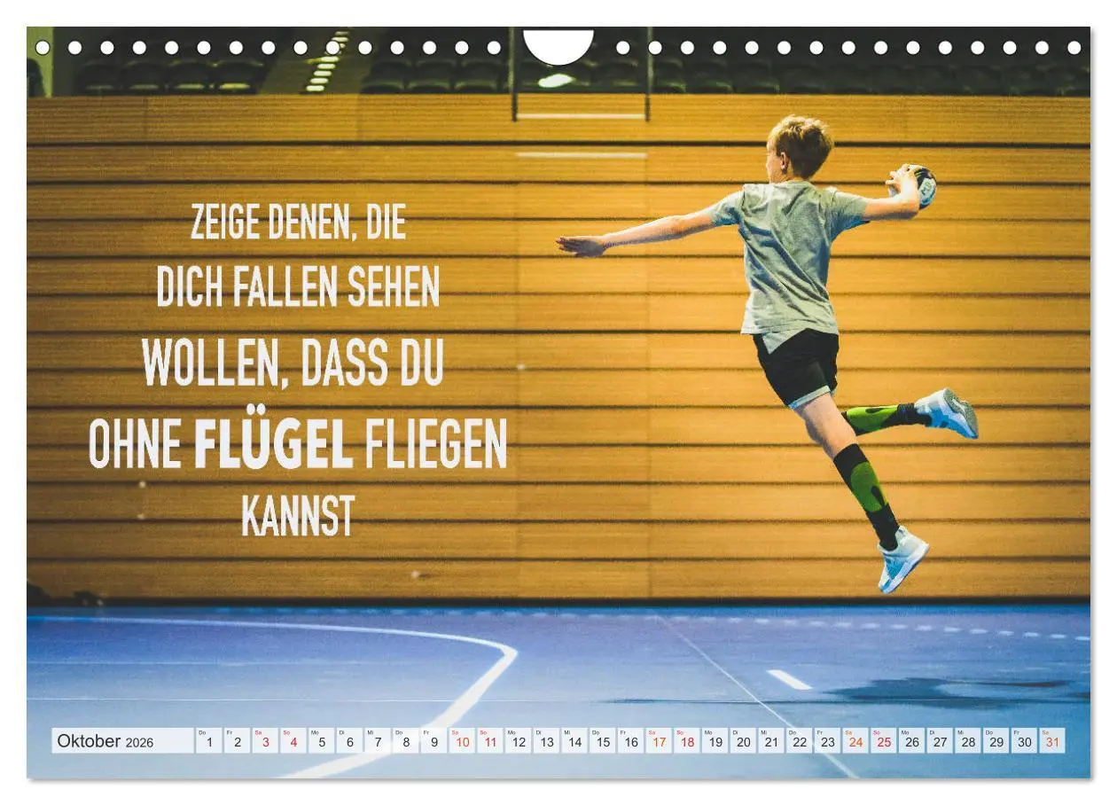 Bild: 9783457685297 | Positive Gedanken - Motivation und Handball (Wandkalender 2026 DIN...