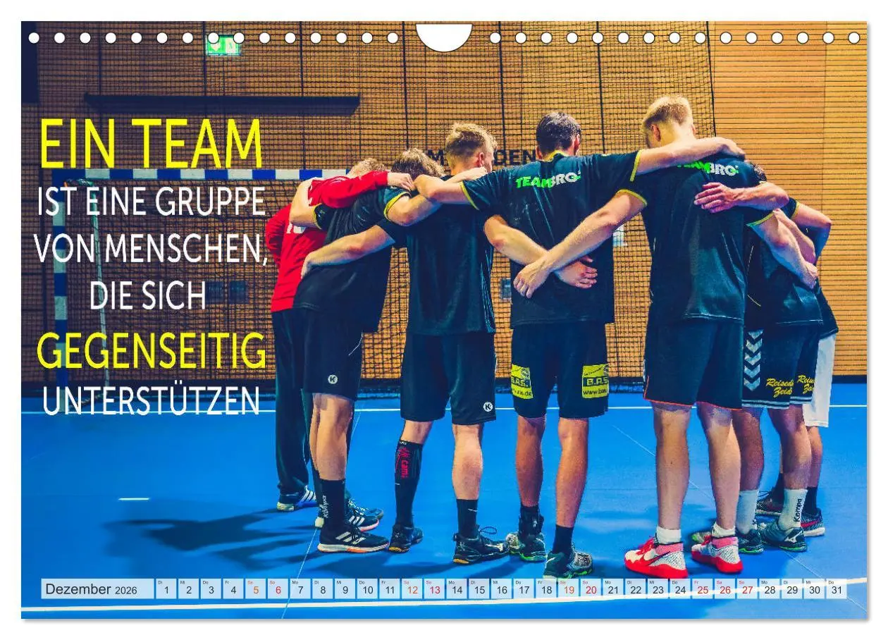 Bild: 9783457685297 | Positive Gedanken - Motivation und Handball (Wandkalender 2026 DIN...