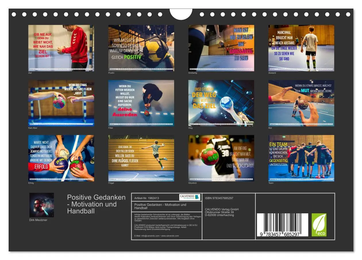 Bild: 9783457685297 | Positive Gedanken - Motivation und Handball (Wandkalender 2026 DIN...