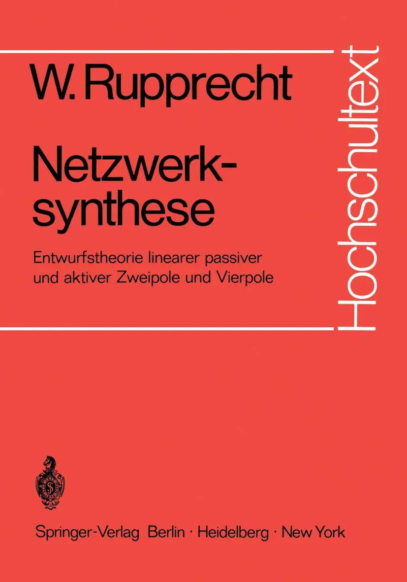 Cover: 9783540055297 | Netzwerksynthese | W. Rupprecht | Taschenbuch | x | Deutsch