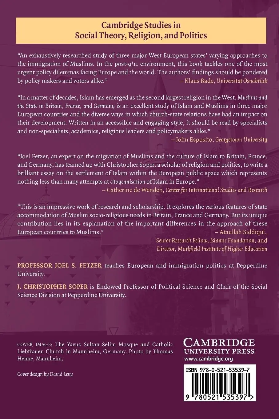 Rückseite: 9780521535397 | Muslims and the State in Britain, France, and Germany | Fetzer (u. a.)