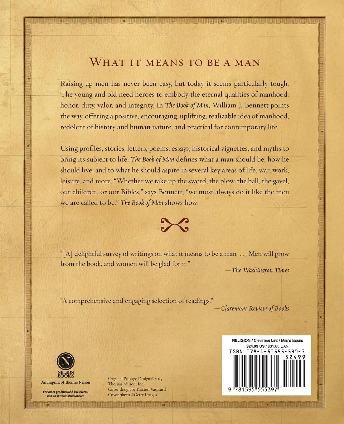 Rückseite: 9781595555397 | The Book of Man | Readings on the Path to Manhood | William J. Bennett