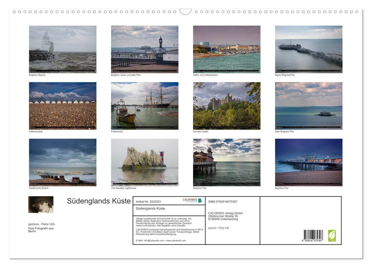 Bild: 9783516075397 | Südenglands Küste (Wandkalender 2026 DIN A2 quer), CALVENDO...