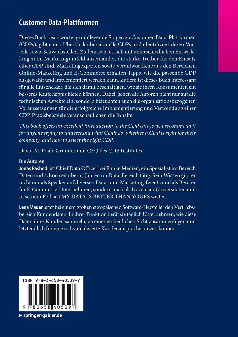 Rückseite: 9783658405397 | Customer-Data-Plattformen | Lena Mauer (u. a.) | Taschenbuch | xvii