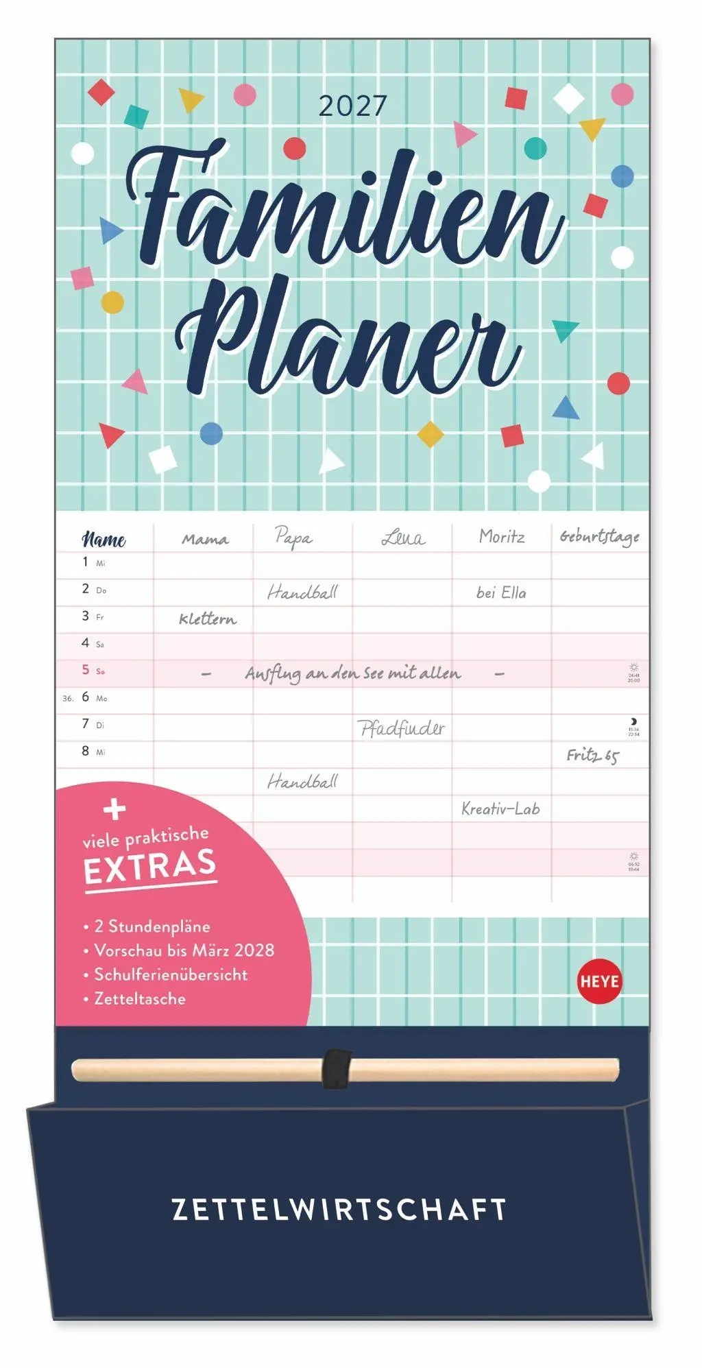 Cover: 9783756415397 | Familienplaner plus Tasche 2027 | Heye | Kalender | Spiralbindung