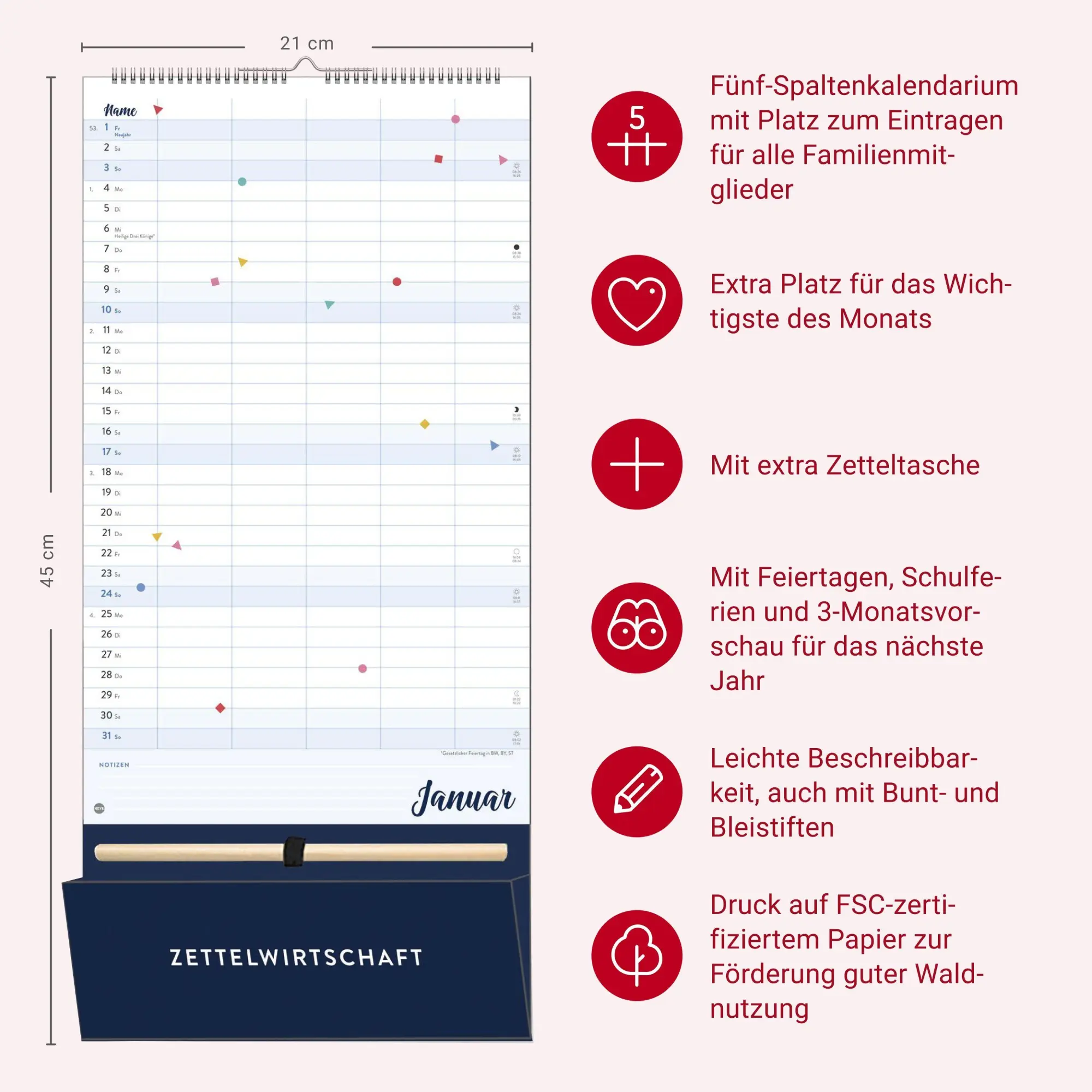 Bild: 9783756415397 | Familienplaner plus Tasche 2027 | Heye | Kalender | Spiralbindung