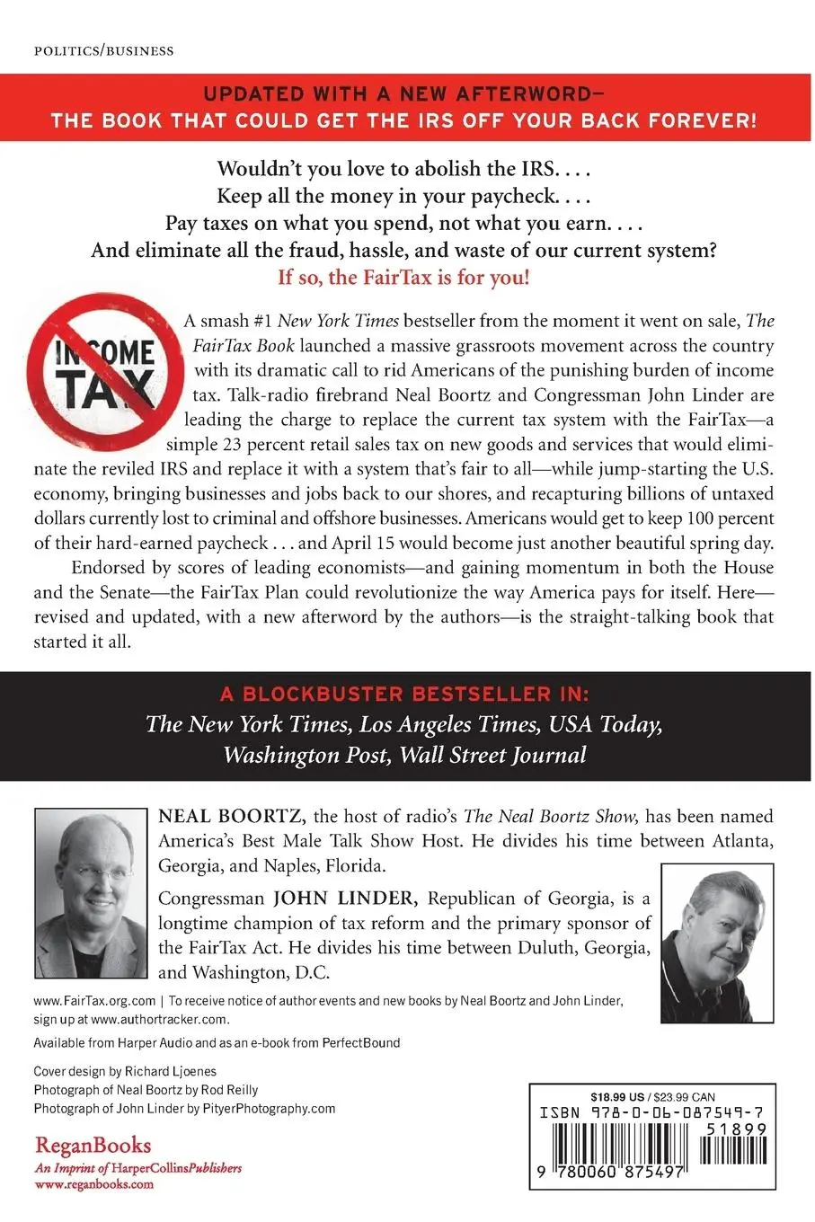 Rückseite: 9780060875497 | The FairTax Book | Saying Goodbye to the Income Tax and the IRS | Buch