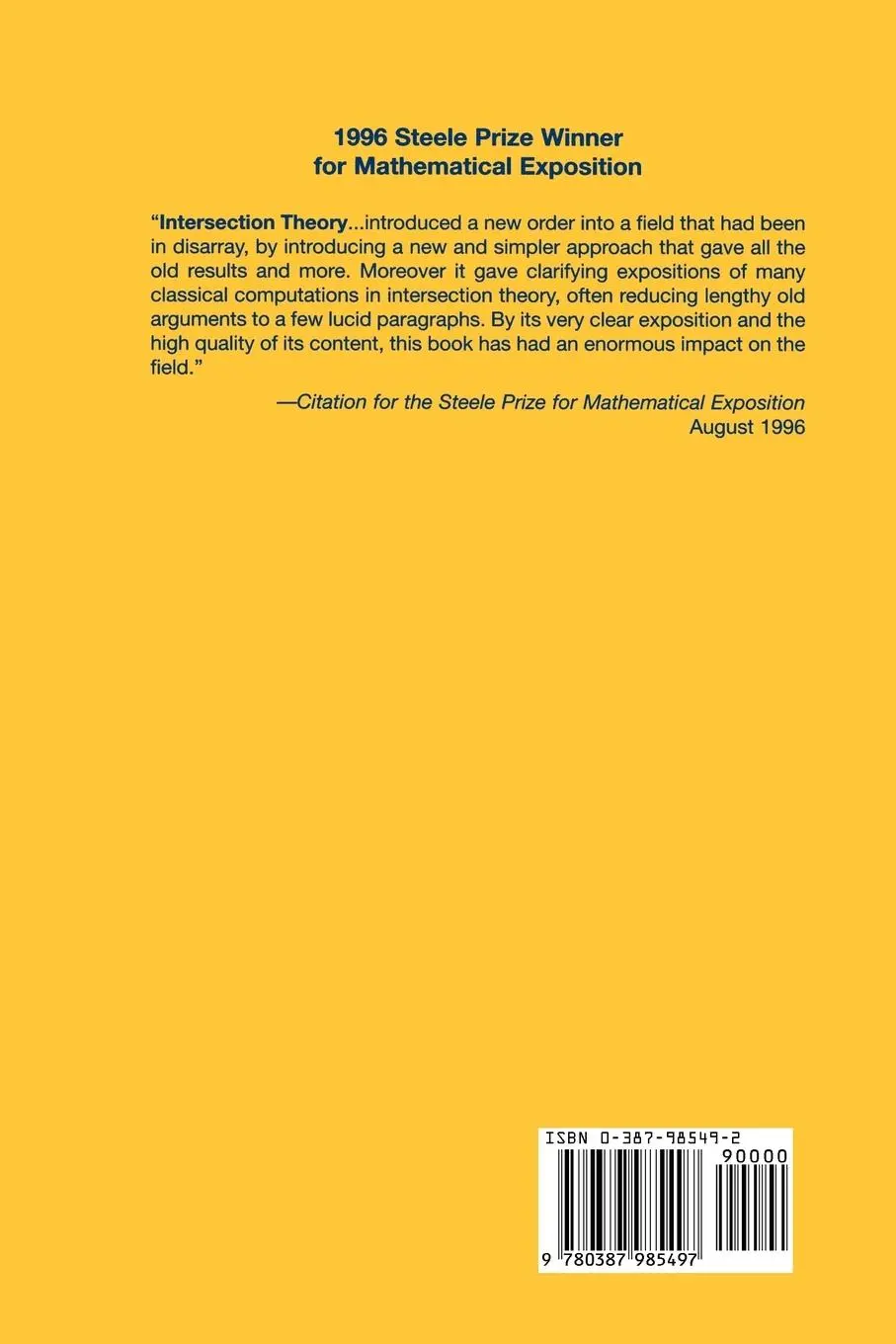 Rückseite: 9780387985497 | Intersection Theory | William Fulton | Taschenbuch | xiii | Englisch
