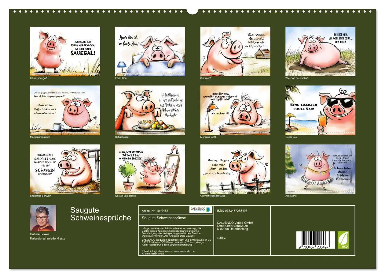 Bild: 9783457285497 | Saugute Schweinesprüche (hochwertiger Premium Wandkalender 2026 DIN...