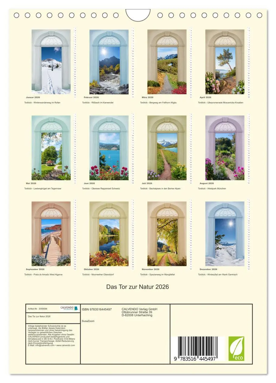 Bild: 9783516445497 | Das Tor zur Natur 2026 (Wandkalender 2026 DIN A4 hoch), CALVENDO...