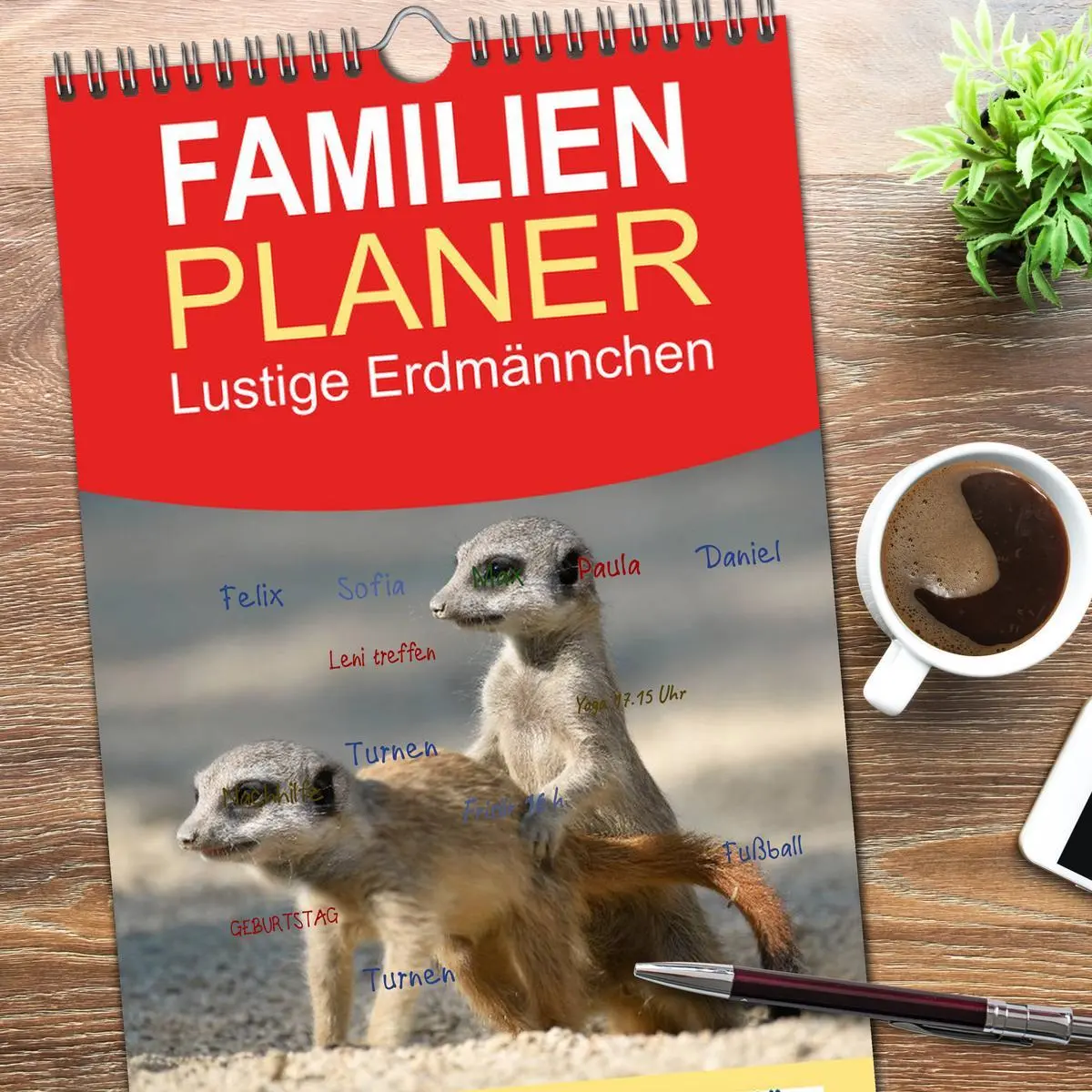 Bild: 9783516515497 | Familienplaner 2026 - Lustige Erdmännchen mit 5 Spalten...