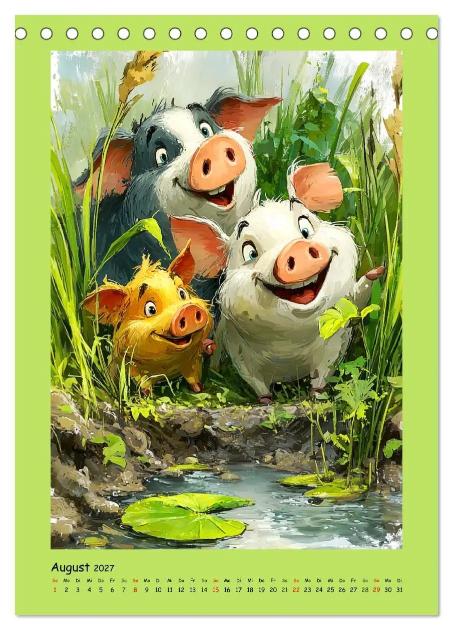 Bild: 9783516825497 | Glückliche Tiere. Ein lieblicher Kinderkalender (Tischkalender 2027...
