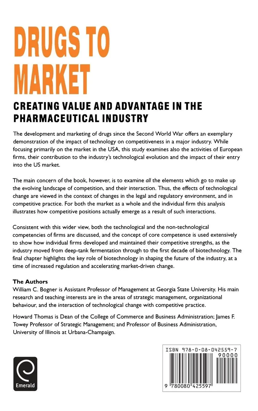 Rückseite: 9780080425597 | Drugs to Market | William C. Bogner | Buch | Englisch | 1996